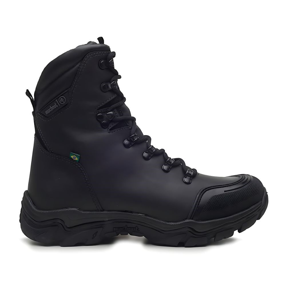 Bota Militar Cano Longo Guepardo 02 Preto Emborrachado - Macboot