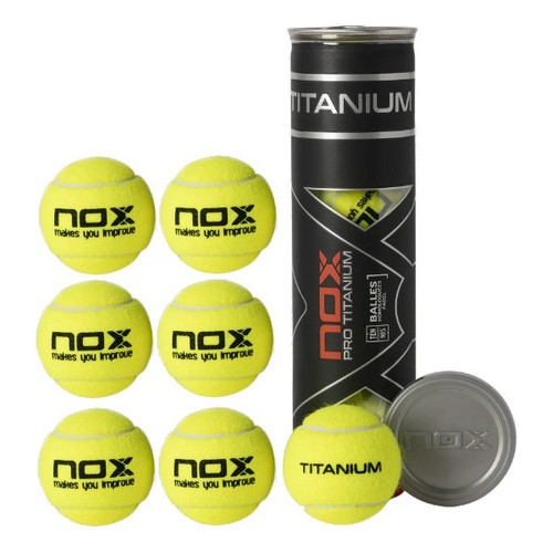 06 Bolinhas Bola De Padel Nox Pro Titanium Tubo Pressurizado