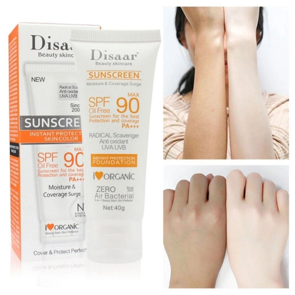DISAAR SPF 90 Protetor Solar Facial Clareador Creme De Pele Anti-Envelhecimento Controle De Óleo Hidratante 40g