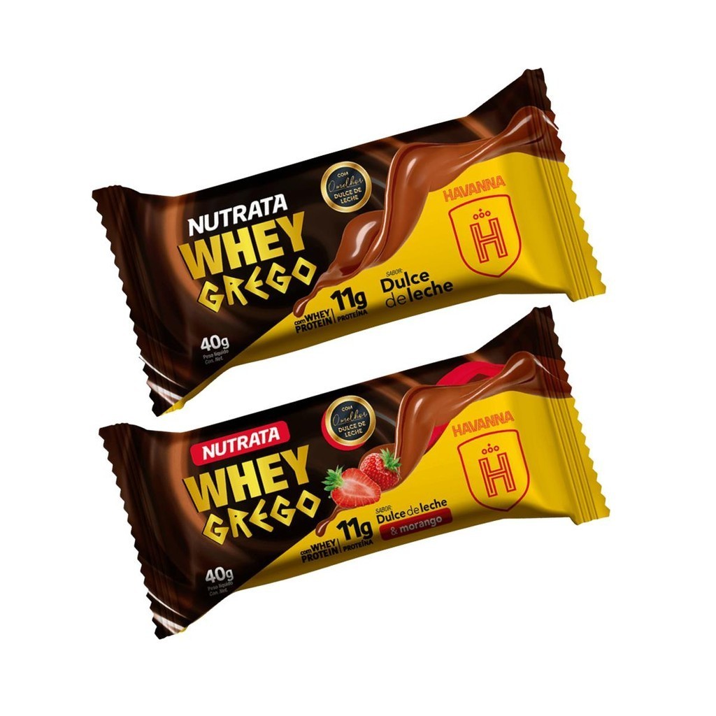 Barra de Proteína Whey Grego Havanna 40g 12 Unidades Nutrata