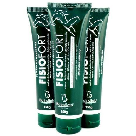 3 Pomada Fisiofort Massageadora Bio Instinto 150g -Bisnaga