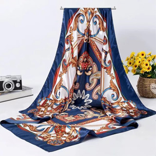 Lenço Pescoço Echarpe Cetim Estampas 90x90cm em Oferta na Shopee