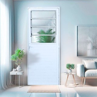 Porta Basculante Lambril Alumínio 2,10 X 90 Branco Hale Esquadrias Abertura Direita em Oferta na Shopee