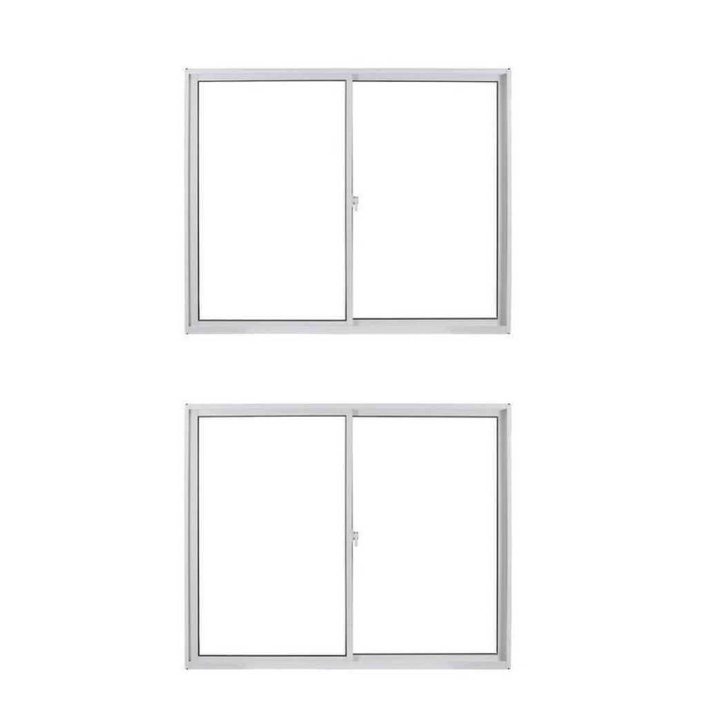Kit com 2 Janelas de Alumínio de Correr 100x100cm Vidro Liso Linha Soft Mgm - Home & Living