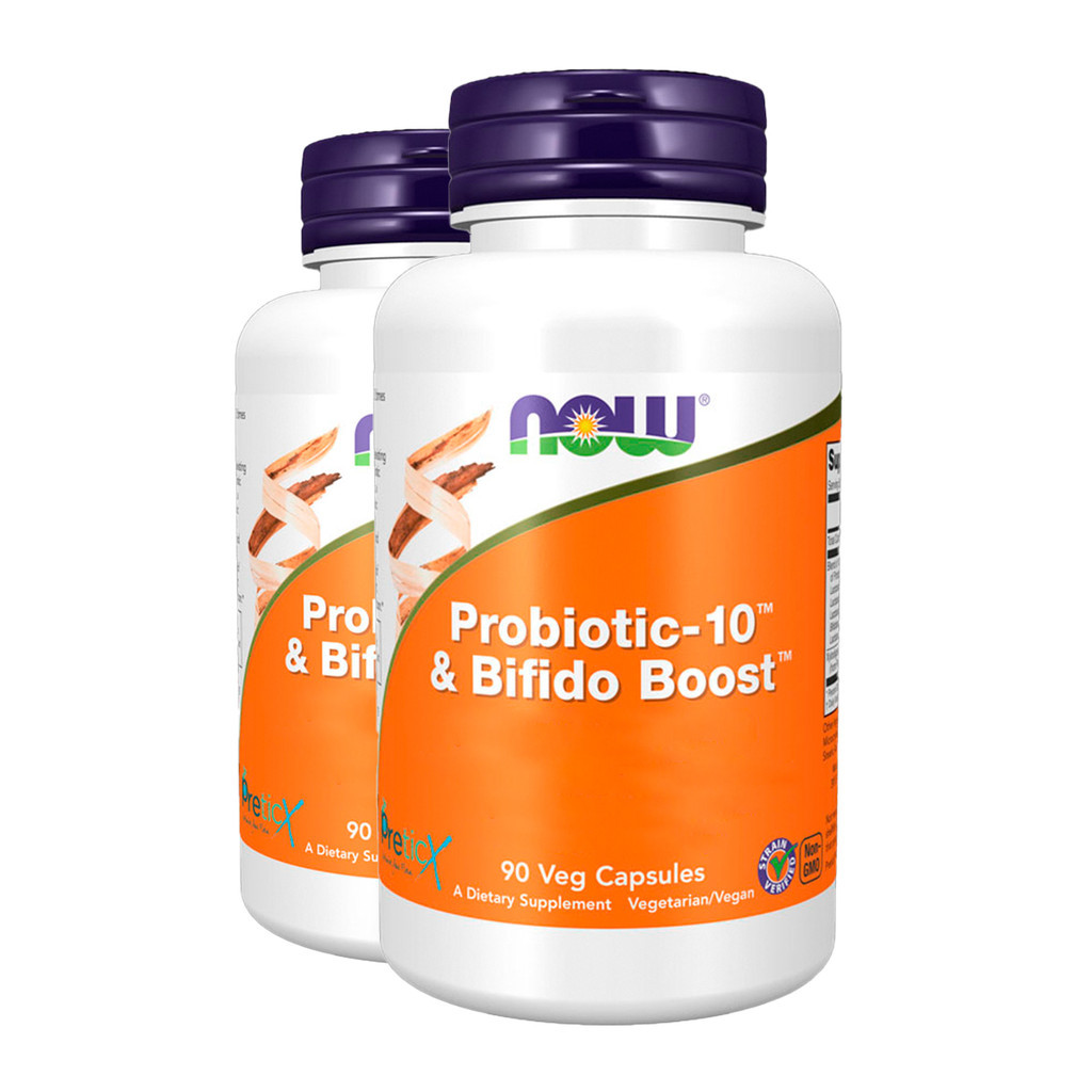 Kit 2x Probiótico 10 25 Bi + Bifido Boost Now Foods 90Cap Importado/Made in Usa - Health