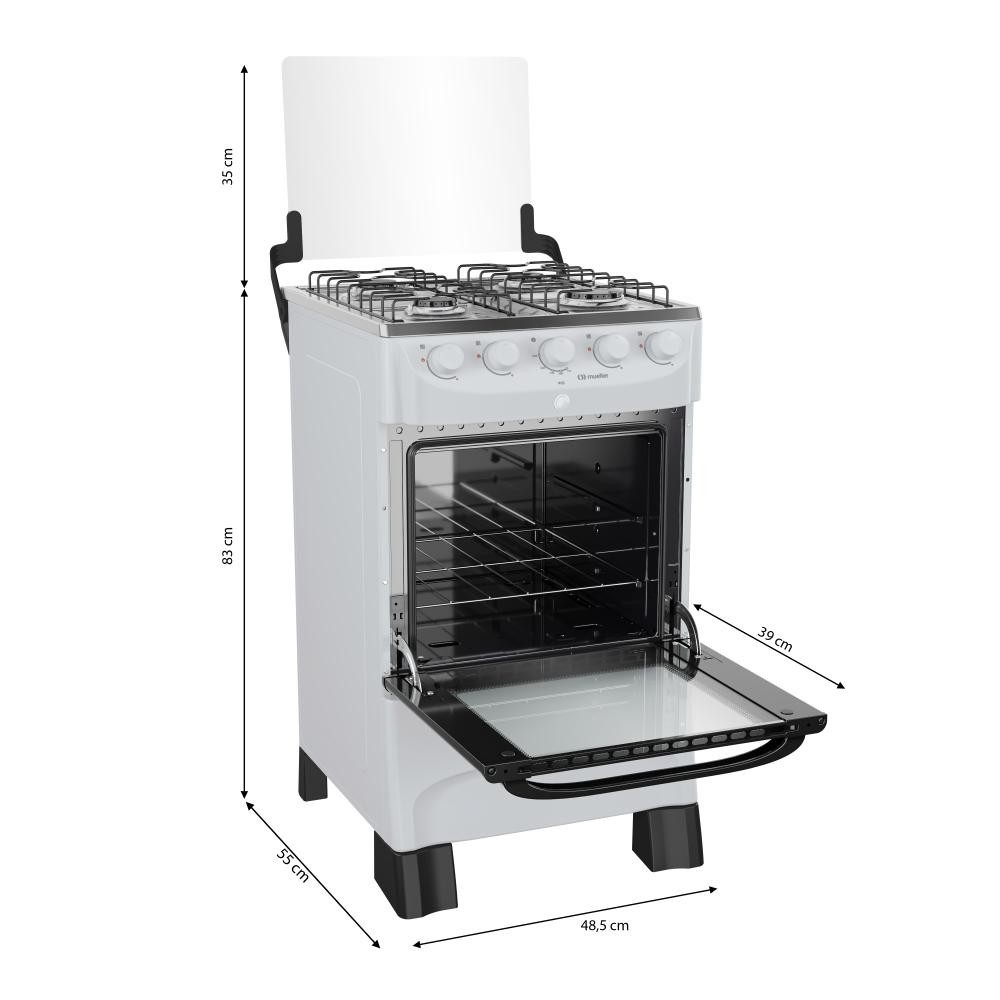Fogão Mueller 4 Bocas Acendimento Automático Branco - MFI4BB — imagem 2 de 2