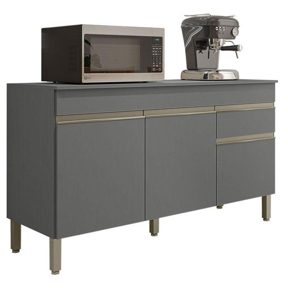 Balcão De Pia Line 150 Cm Com Tampo Gris - Kits Paraná em Oferta na Shopee