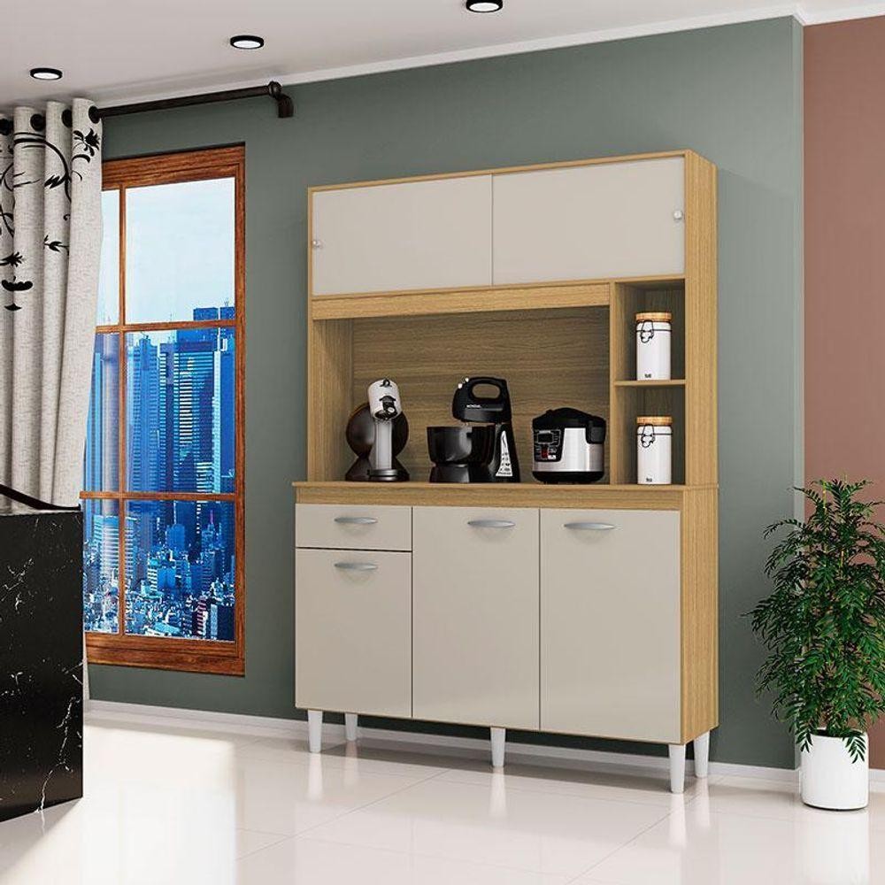 Cozinha Kit Duda 120 Cm Damasco Off White - Poquema em Oferta na Shopee