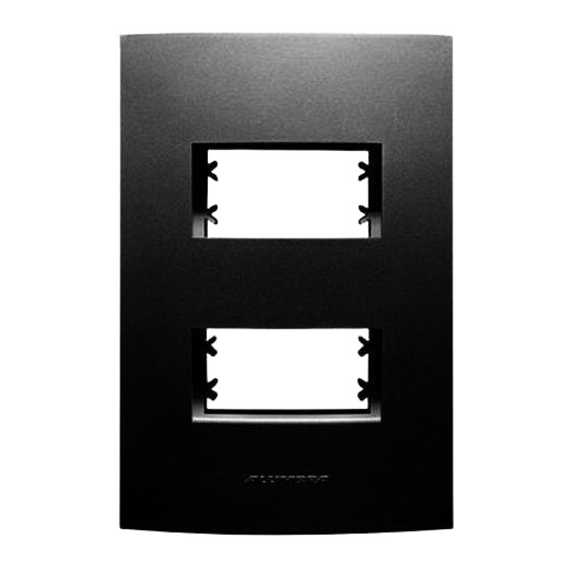 Placa 4x2 2 Postos E Suporte Grafite - Alumbra Inova Pro