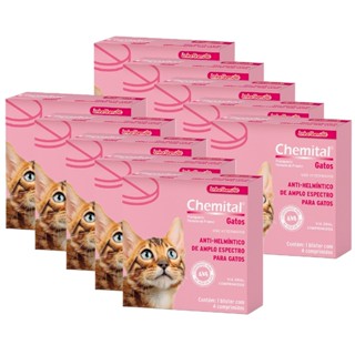 Kit 10 Chemital Chemitec Vermífugo para Gatos - 4 Comprimidos em Oferta na Shopee