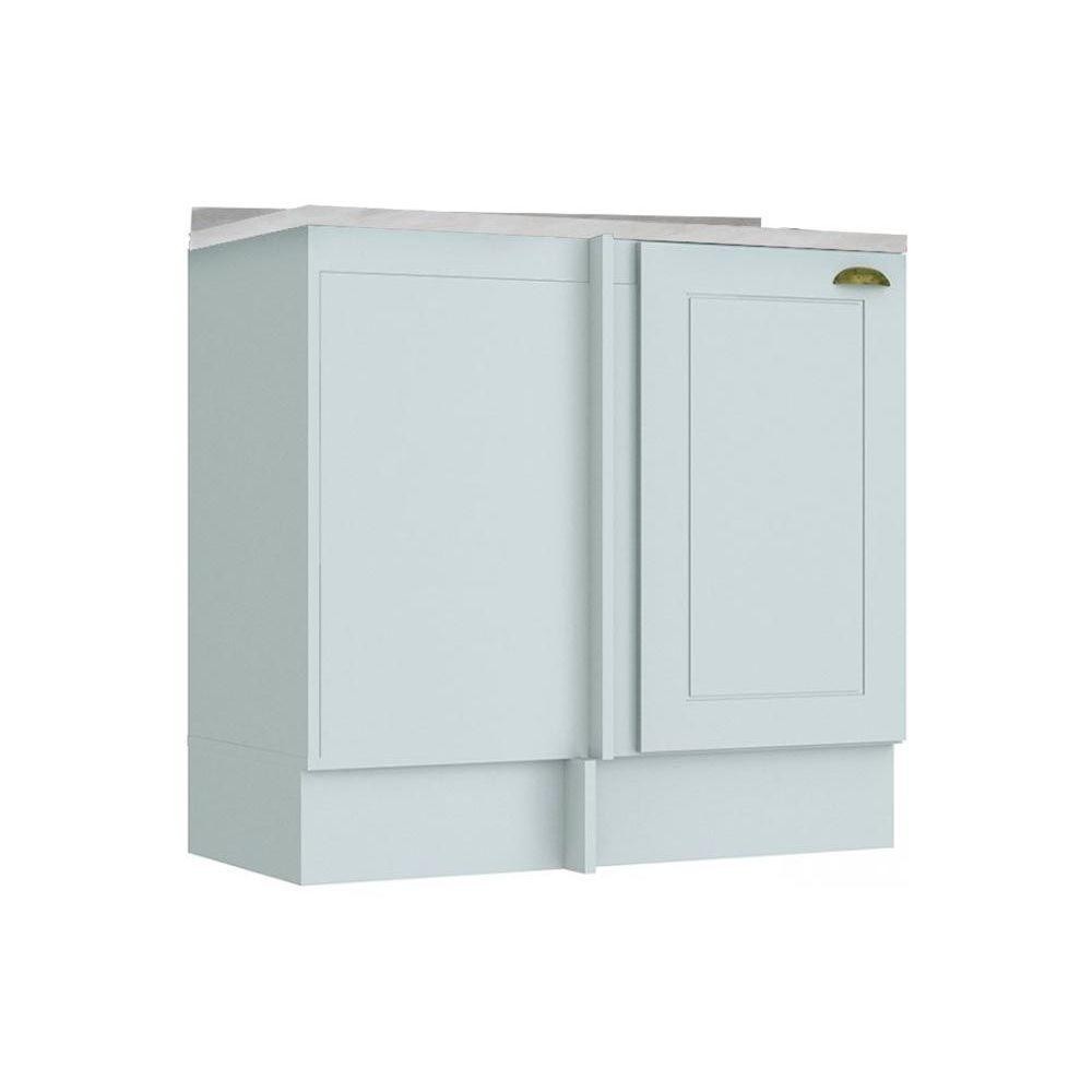 Balcão de Cozinha Canto Reto Americana 1Pta c/ Tampo Branco - Henn em Oferta na Shopee