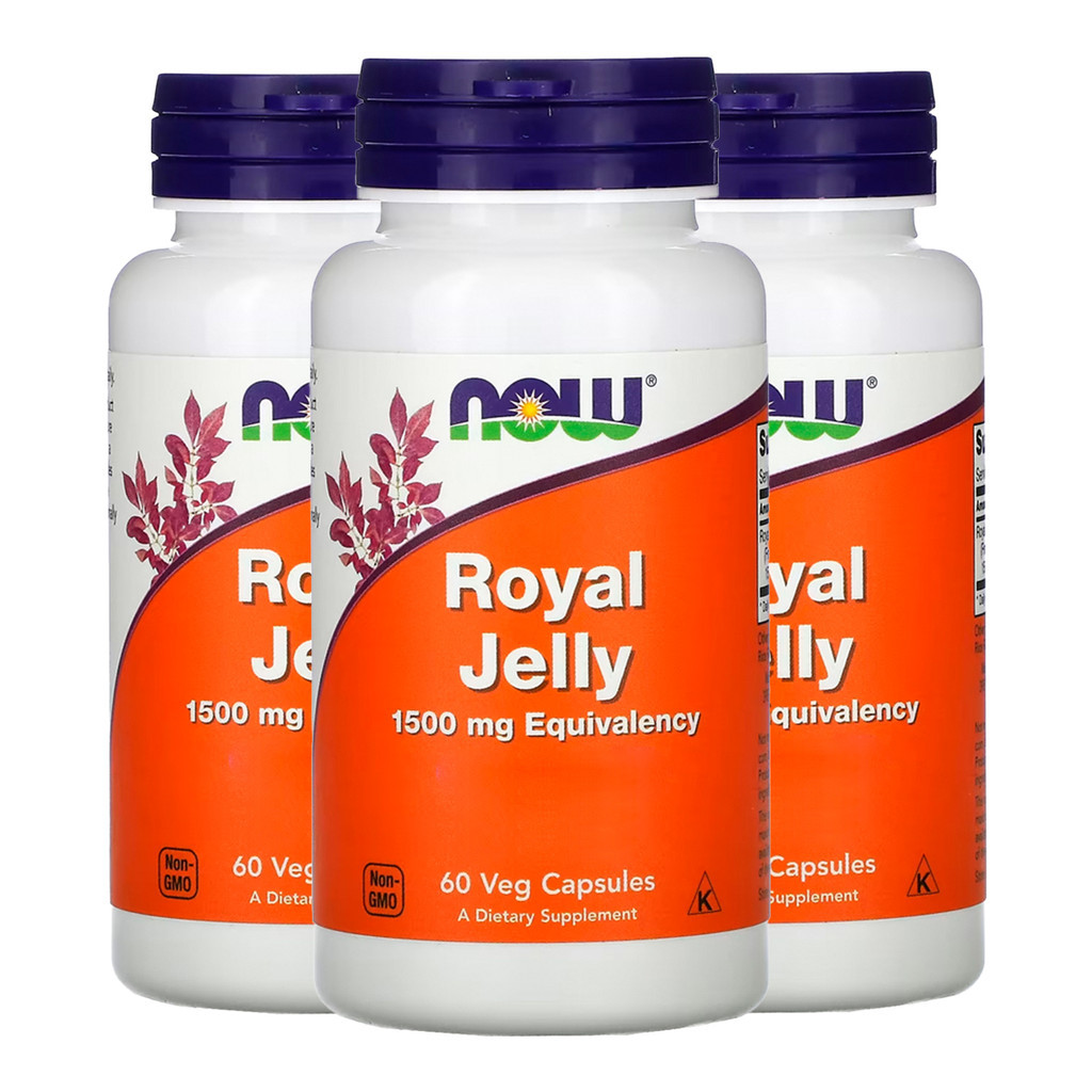 Kit 3x Geleia Real Now Foods Royal Jelly 60 Veg Caps Importado/Made in Usa em Oferta na Shopee