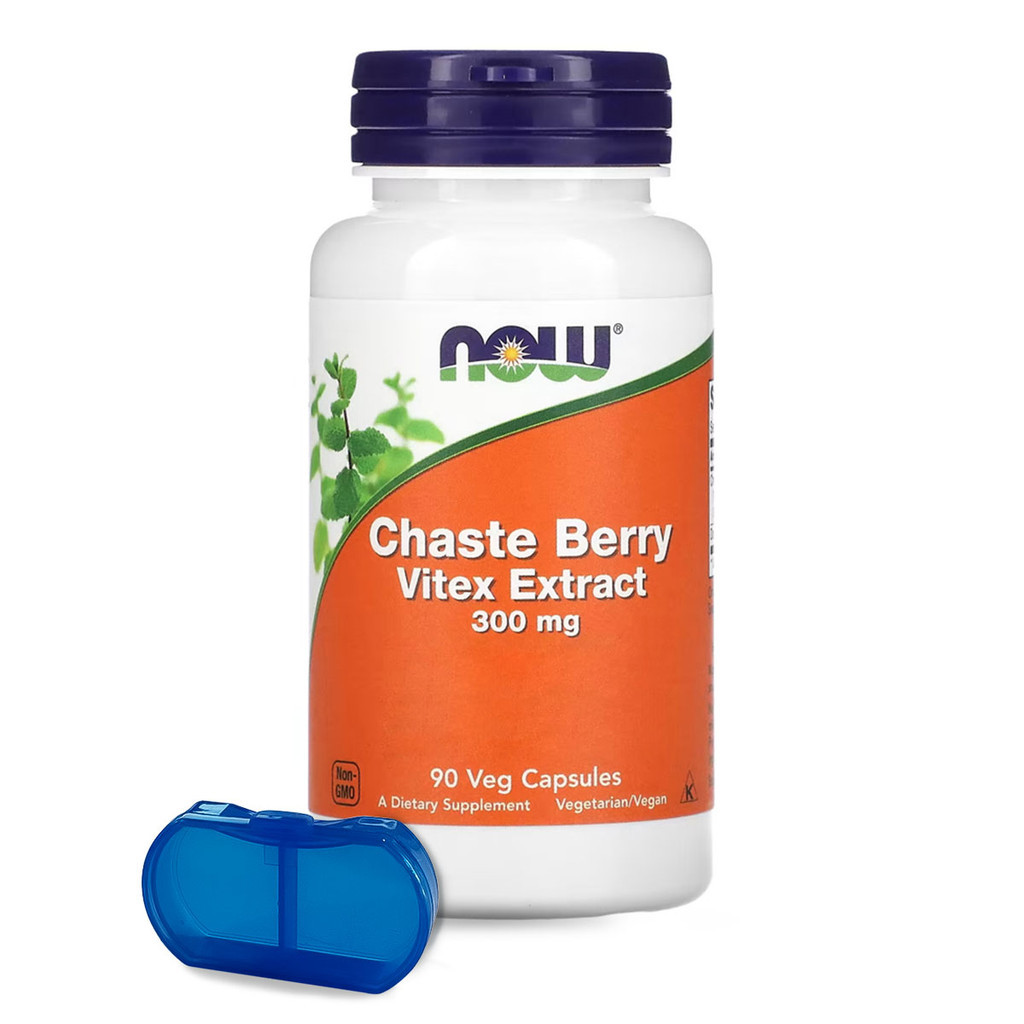 Chaste Berry Vitex 300mg Now Foods 90 Caps + Porta Cápsulas em Oferta na Shopee