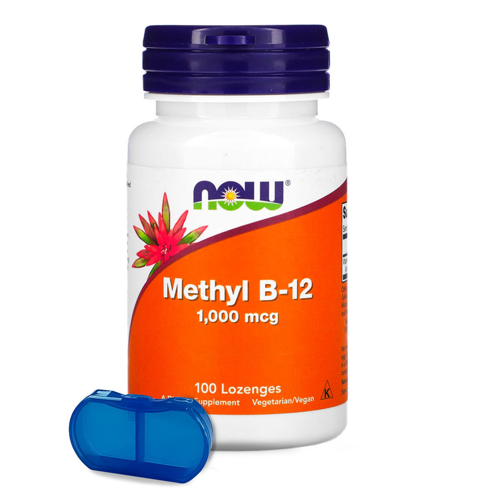 Vitamina B-12 1mg com Metilcobalamina Now 100 Past Importado + Porta Cápsulas em Oferta na Shopee