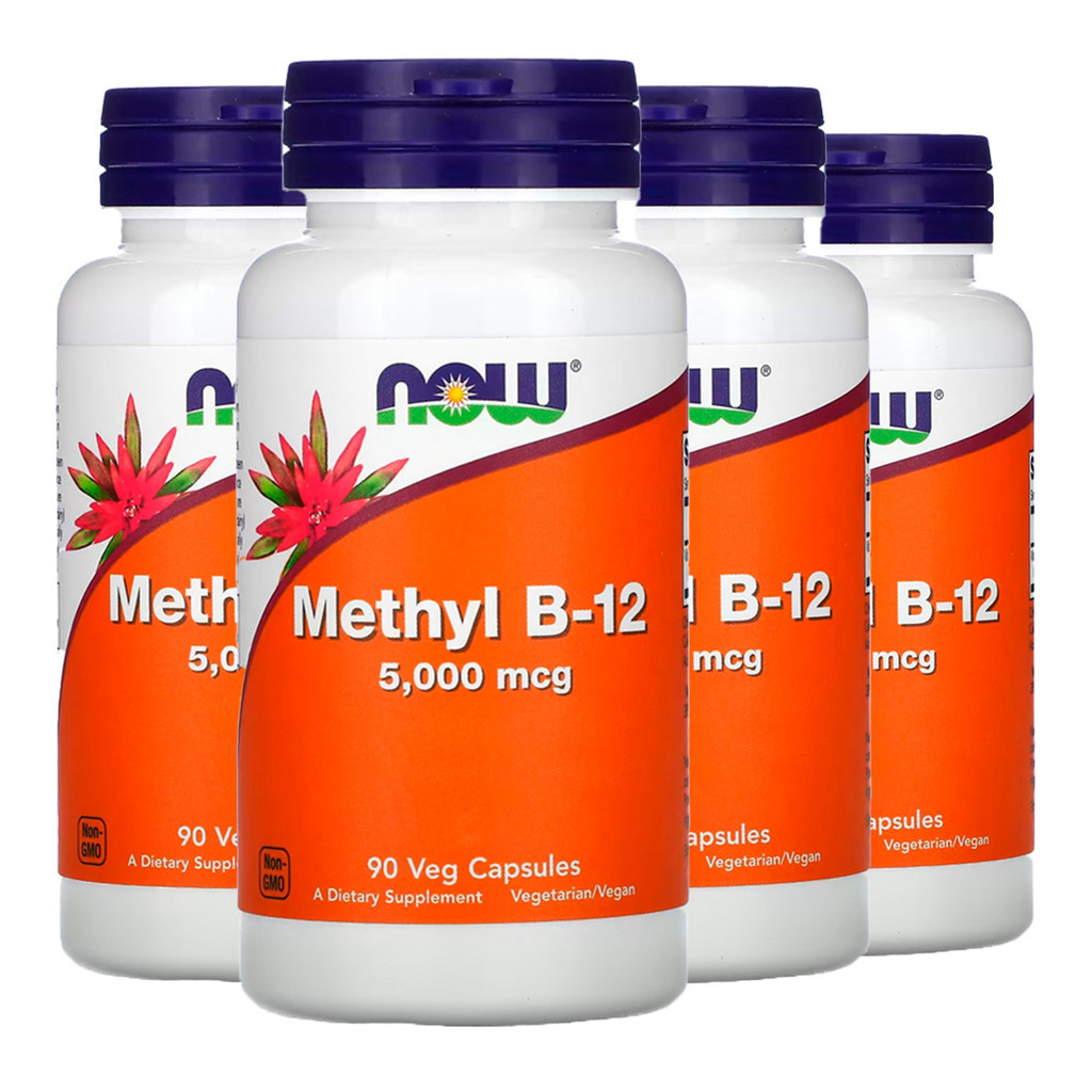 Kit 4x Metil B-12 5.000mcg Now Foods 90 Veg Cáps Importado /Made in Usa