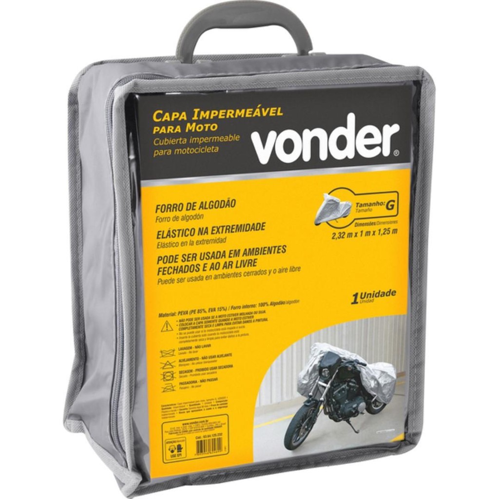 Capa Impermeável para Motos Tam. G Vonder em Oferta na Shopee