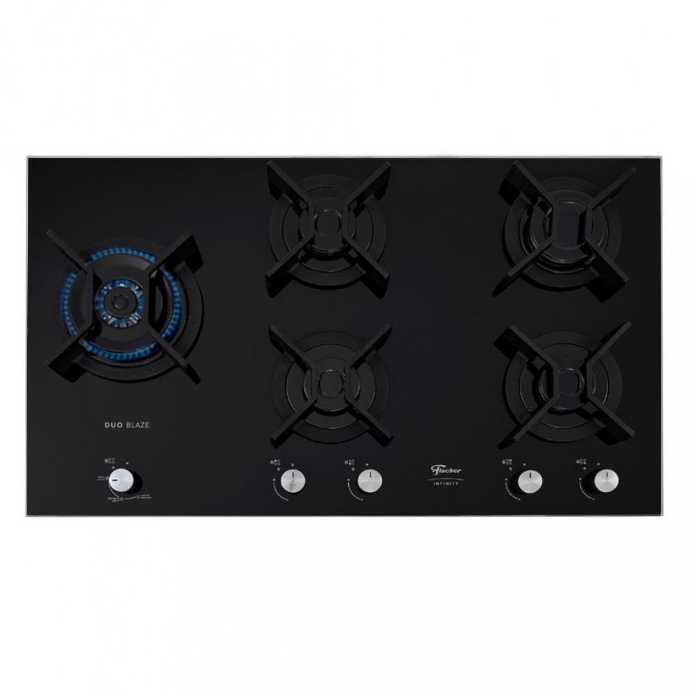 Cooktop 5 Bocas Fischer Tripla Chama Infinity Mesa Vidro em Oferta na Shopee