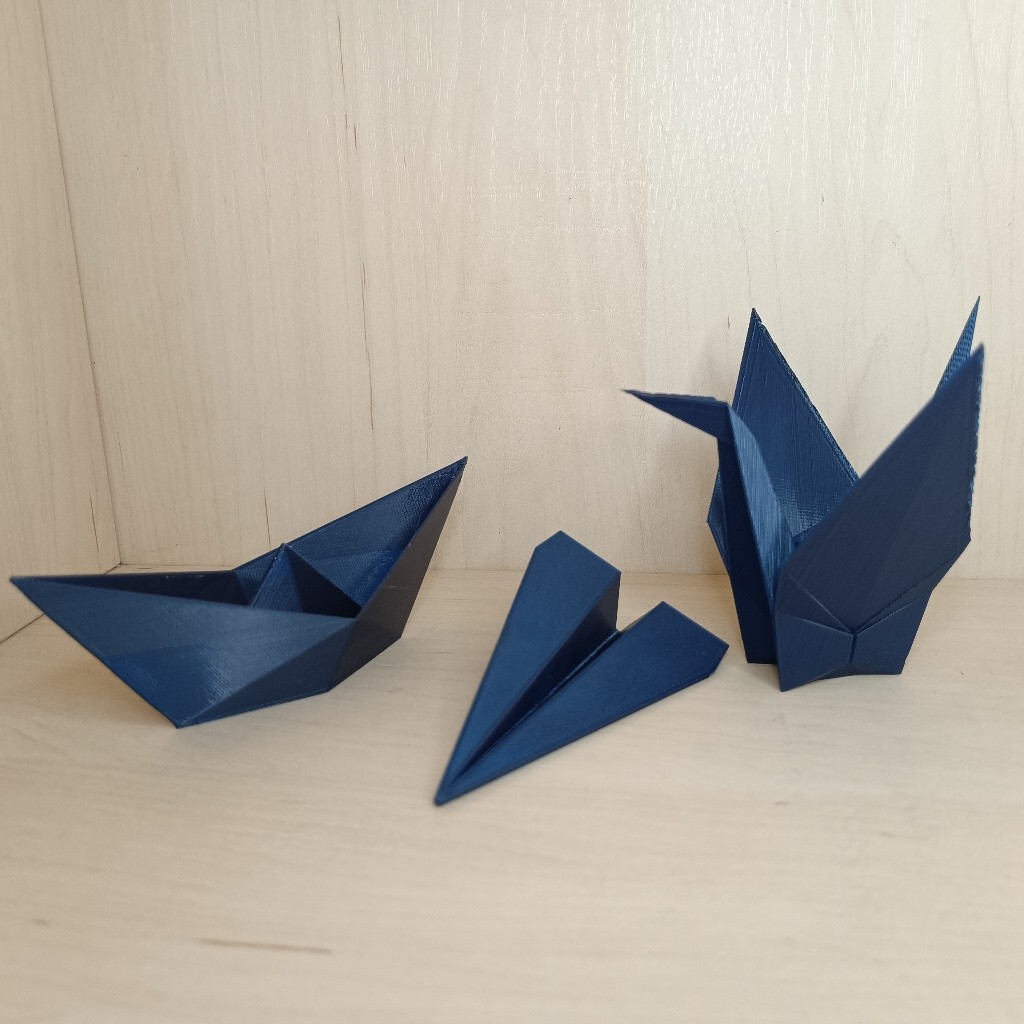 Kit DECORATIVO 3PCS Barquinho TSURU AVIAO Origami decorativo Presente Barco Sala de Tv Estar Mesa
