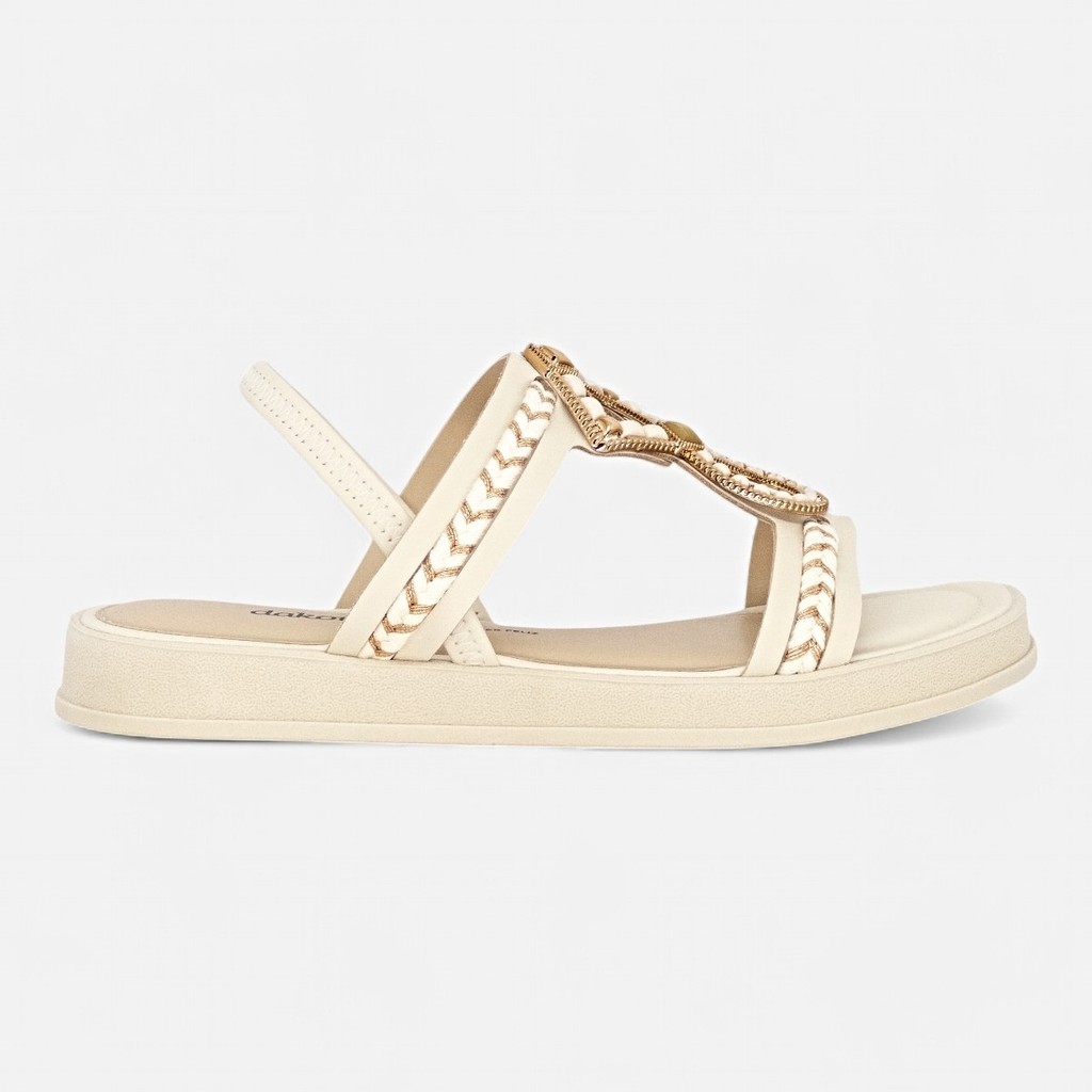Sandalia Dakota Flatform Conforto Feminina Pedraria Macia Original