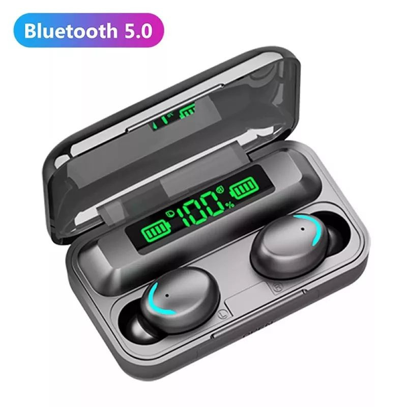 Fone de Ouvido Bluetooth TWS F9 com Case Power Bank Display Digital e Microfone
