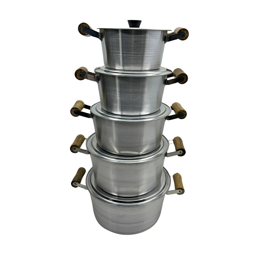 Conjunto de Panelas Pequenas Alça 5 Peças Alumínio Grosso Jogo de Panelas em Alumínio Resistente Kit Caçarolas