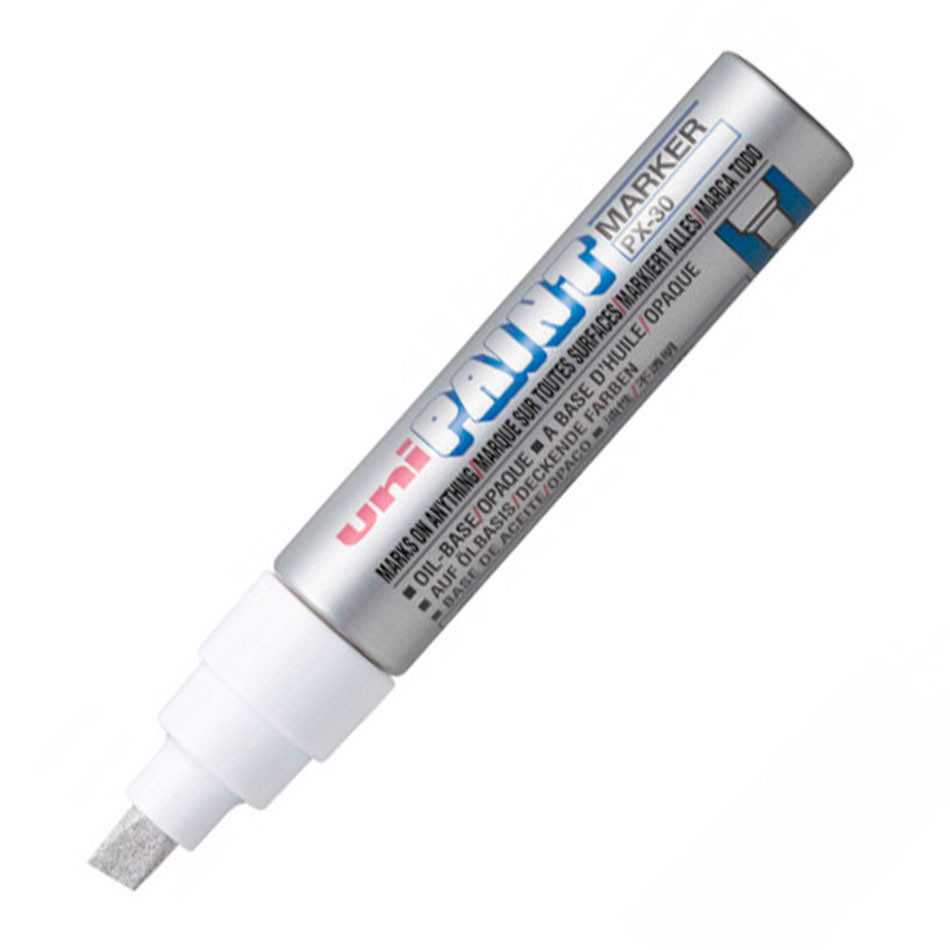 Pincel marcador permanente Paint Marker Prata PX-30 Uni-Paint em Oferta na Shopee