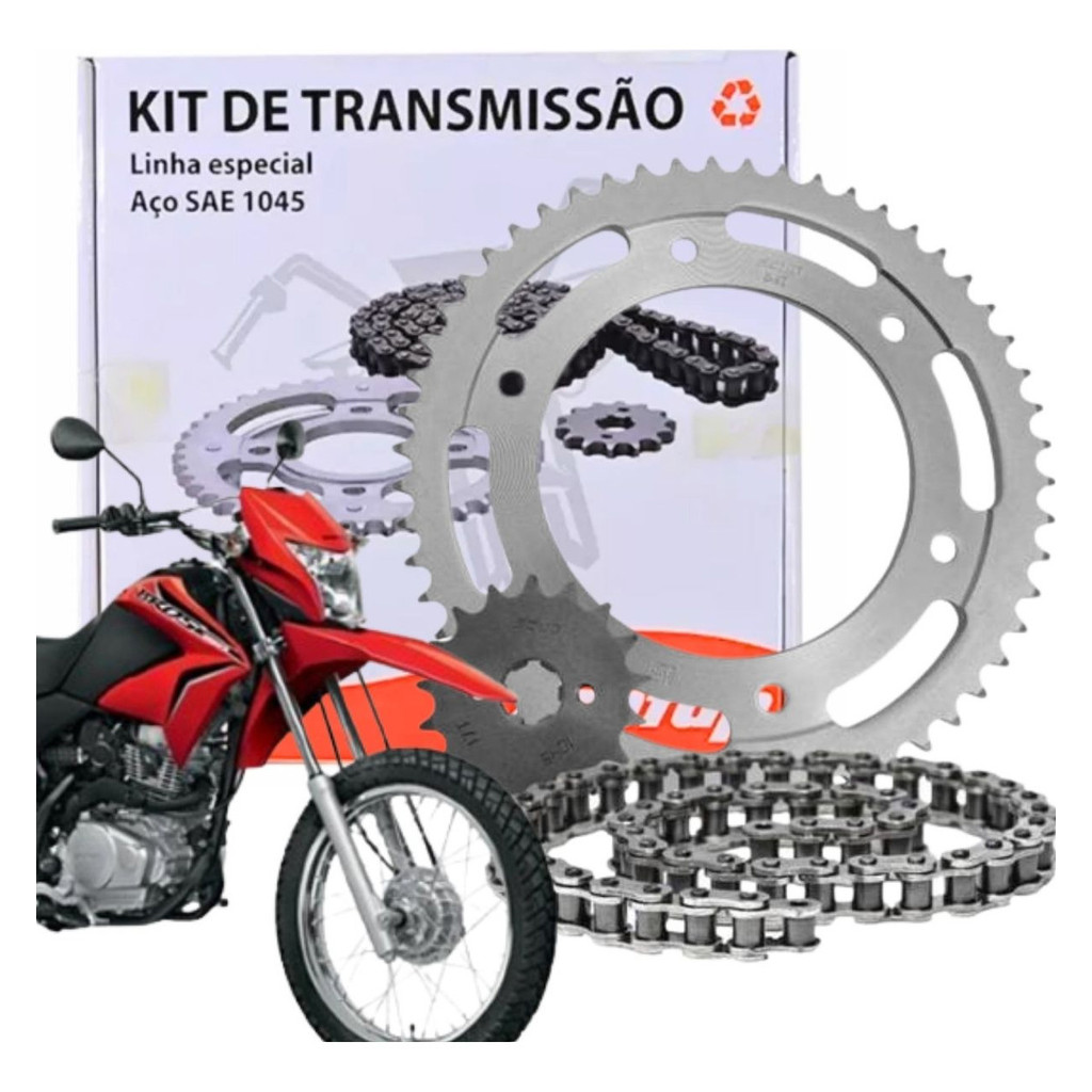 Kit Relação Tração Transmissão NXR Bros 150 2003 a 2015 Original Cofap