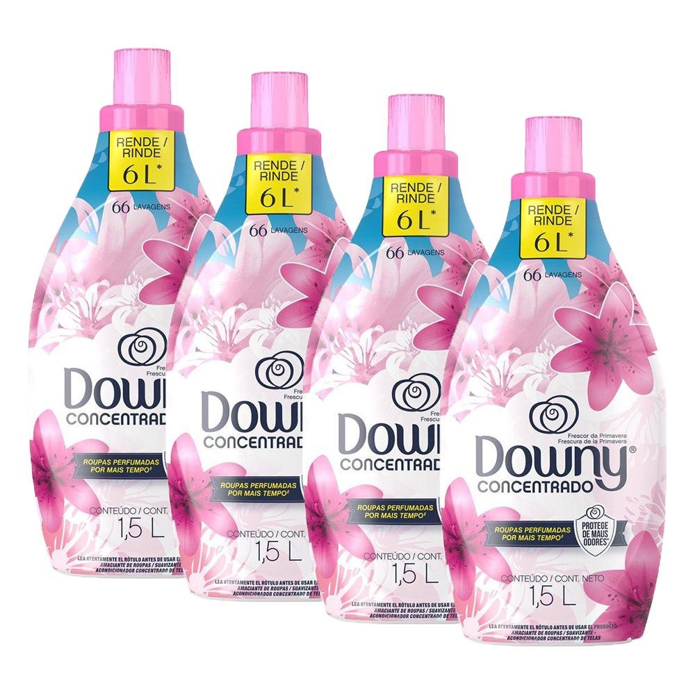 Kit 4 Amaciantes Concentrados Downy Frescor da Primavera 1,5L - Home & Living