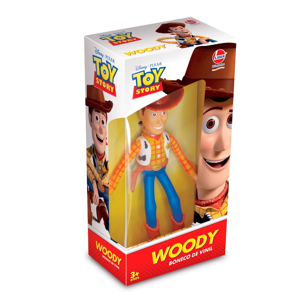 Woody Boneco de Vinil Toy Story Disney Brinquedo Infantil Lider Brinquedos 2588