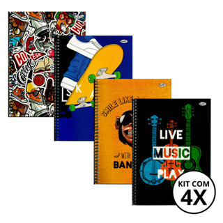 Kit Com 04 Cadernos 10 Matérias Masculino - SÃO DOMINGOS KIT 05 em Oferta na Shopee