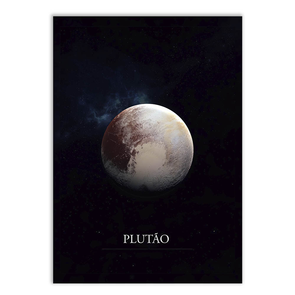 Placa Decorativa Planeta Plutão Imagem Espaço Ciência Astronomia Decoração