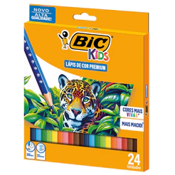 Lápis de cor 24 cores Kids Sextavado Bic