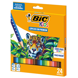 Lápis de cor 24 cores Kids Sextavado Bic