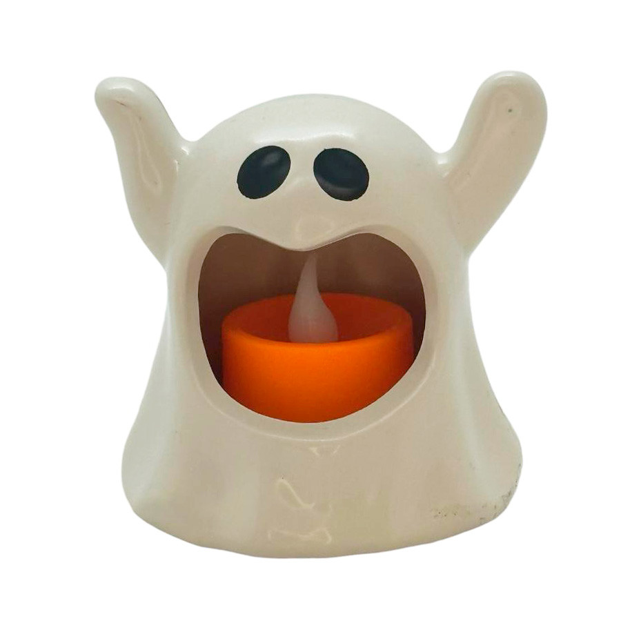 Enfeite Decorativo de Halloween - Fantasma Vela com Luz - 8cm - 1 unidade - Rizzo - Home & Living