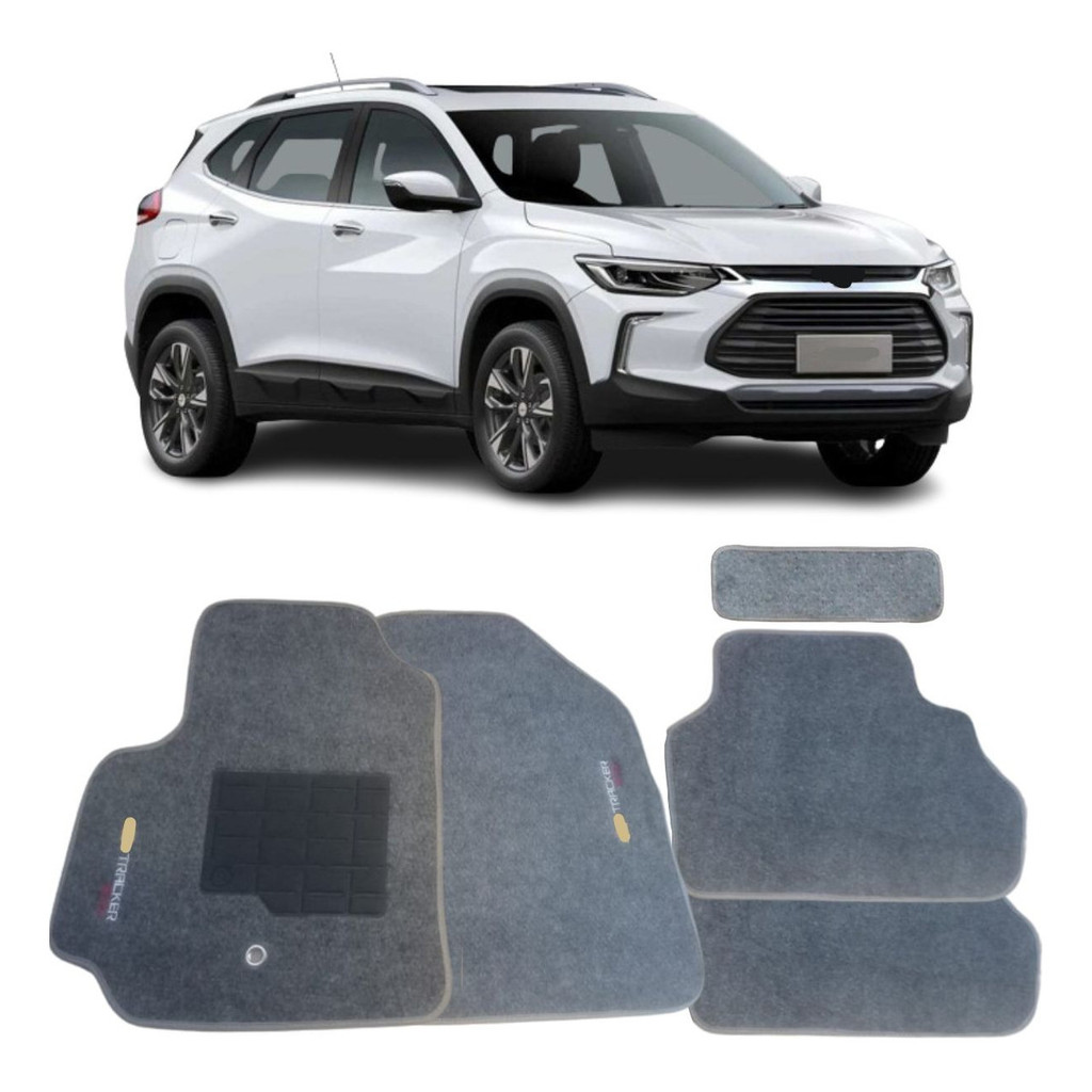 Kit de tapetes 5 peças específico Tracker Turbo 2020 ... 2022 Carpete Grafite