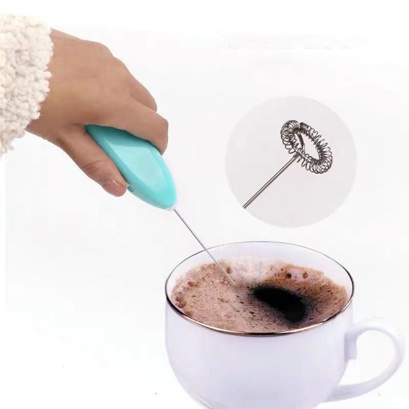 Mini Mixer Elétrico Portátil Inox Misturador Shake Café Chá Bebidas Batedor Pilha
