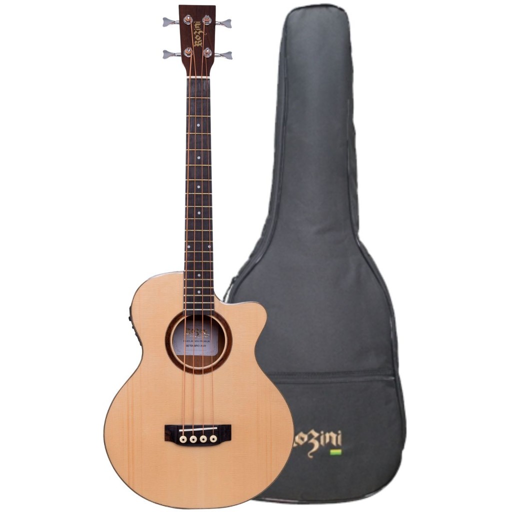 Baixolão Mini Eletroacústico Rozini RBX820 Premium com Captação Fishman
