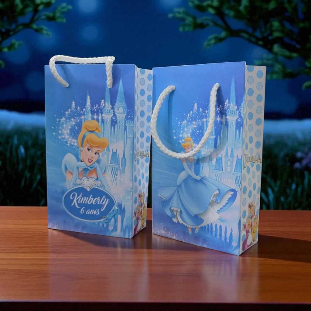 10 Sacolinhas Personalizadas Festa infantil Cinderela