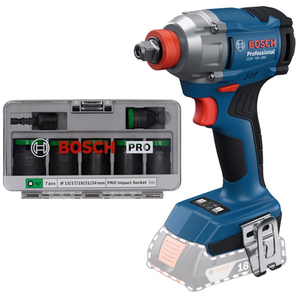 Parafusadeira/Chave Imp. GDX 18V-285 + Kit Soquete Pro Bosch em Oferta na Shopee