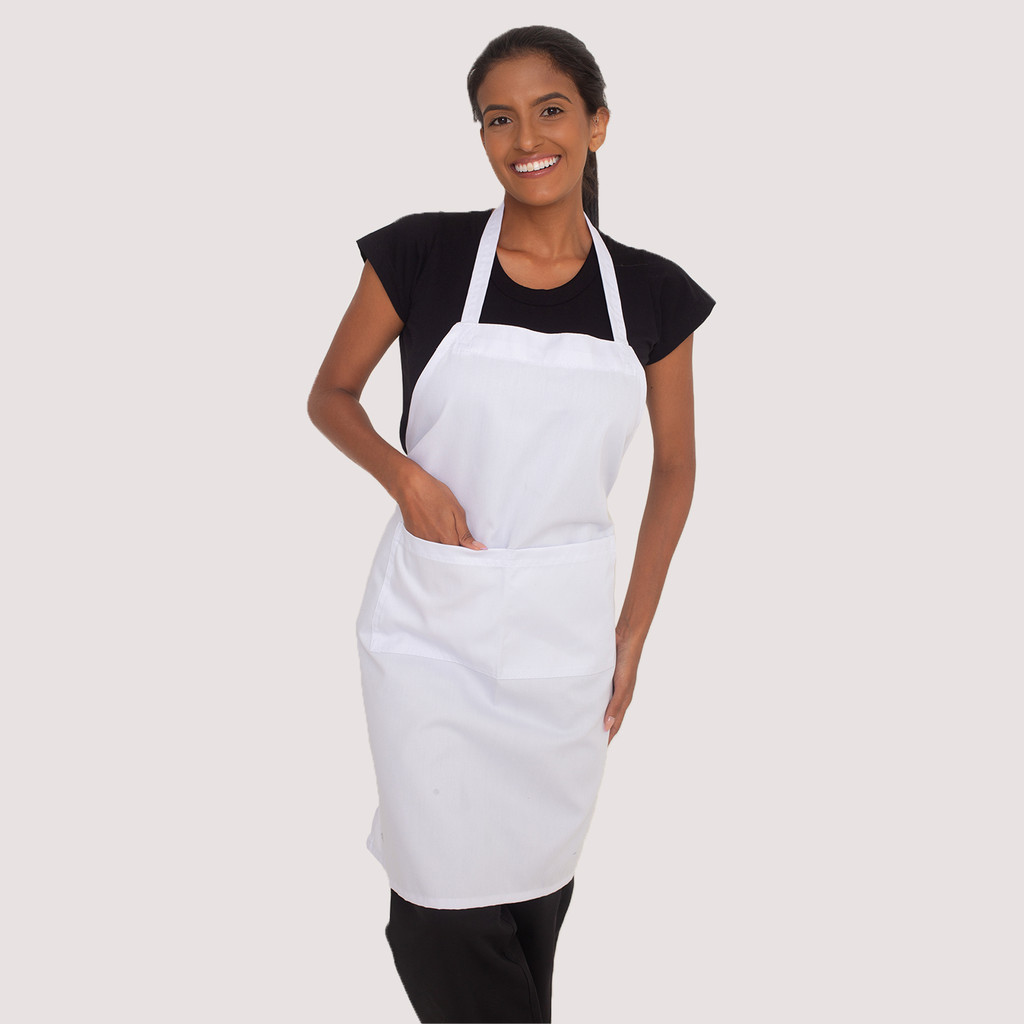 Avental Branco Brim Cozinha Chef Barman Manicure Atendente Padaria Confeitaria Balcão Equipe Buffet