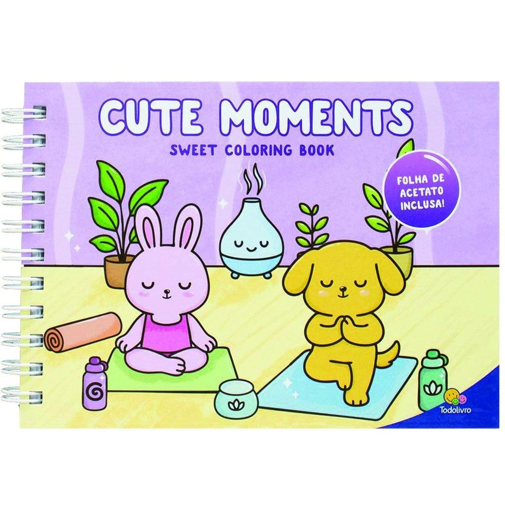 Sweet Coloring Book | Cute Moments | Livro de Colorir | Capa Dura em Oferta na Shopee