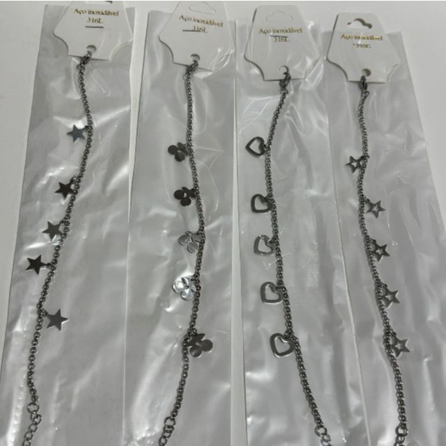 Kit 3/6/9/12 Unidades Pulseira de Aço inoxidável com Pingente em Oferta na Shopee