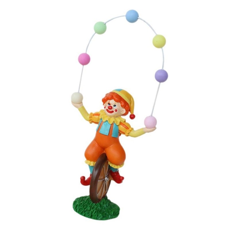 Hi * Estatueta Engraçada Palhaço Acrobático Resinas Coloridas, Design Base Estável Para Estantes Mesa