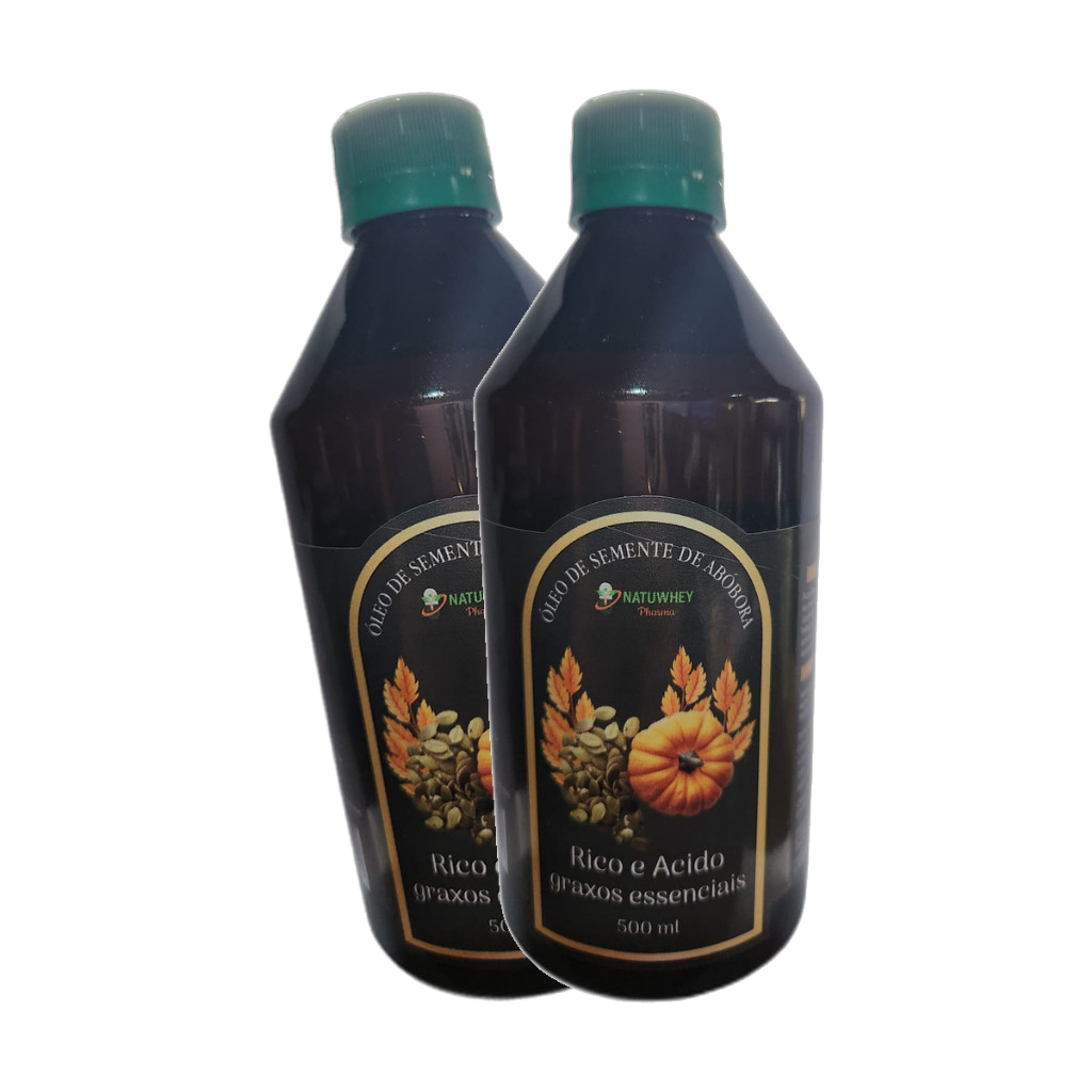 Óleo De Semente Abóbora Puro 100% Natural 2x 500 Ml Prensado