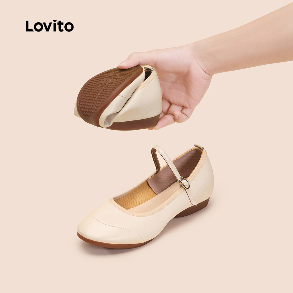 Lovito Sapatilha Macia com Fivela Interna para Aumento de Altura – Casual e Leve para Mulheres LFA74210 - Women Shoes