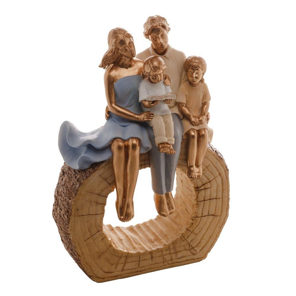 Detalhes do Figura Decorativa Família Wolff de Resina 18cm