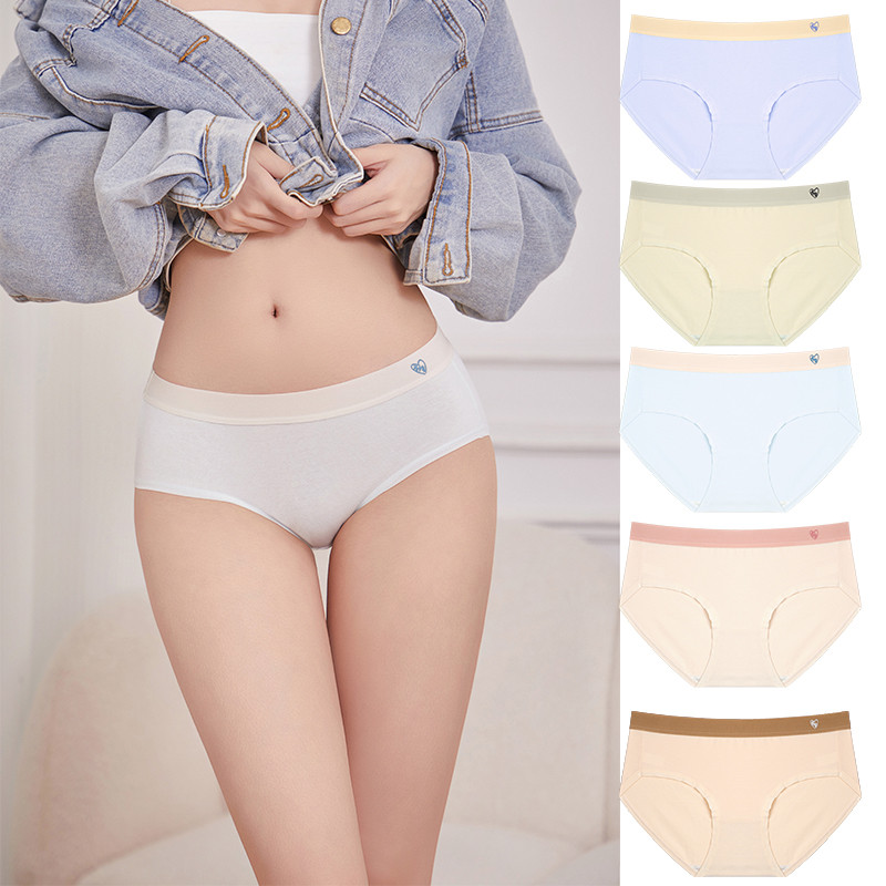 FINETOO Calcinha Sem Costura Fibra De Viscose Confortável Algodão Cintura Média Cobertura Completa Cueca 7A De