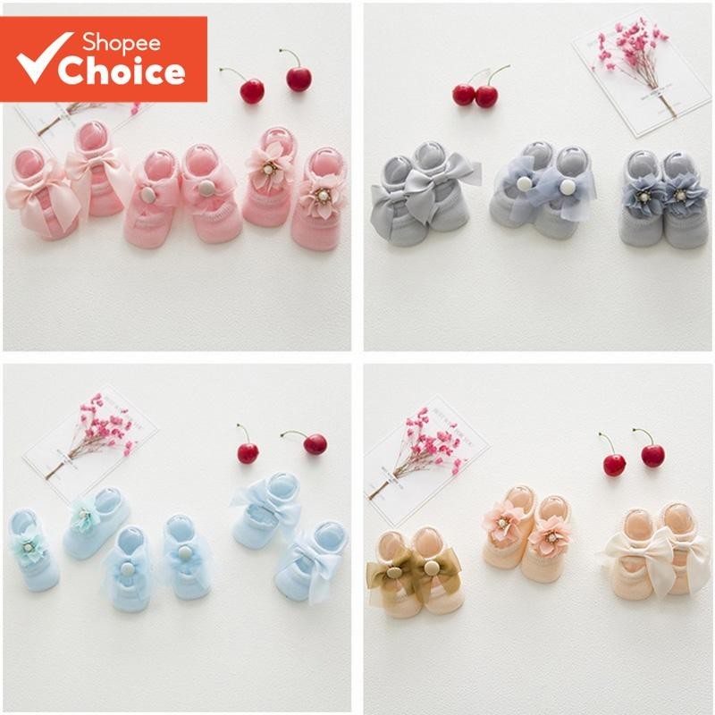 Conjunto De Meias Para Bebês Meninas , 3 Pares De Renda Infantil De Algodão 0-12 Meses , Rosa , Cáqui , Itens Essenciais