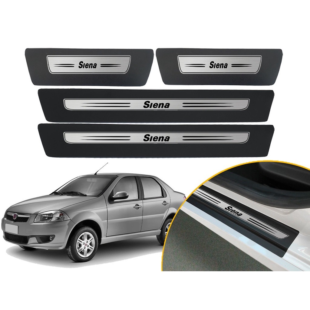 Jogo De Soleira Adesiva Porta Modelo Drop Fiat Siena 2006 2007 2008 2009 2010 2011 2012 2013 2014 2015 2016