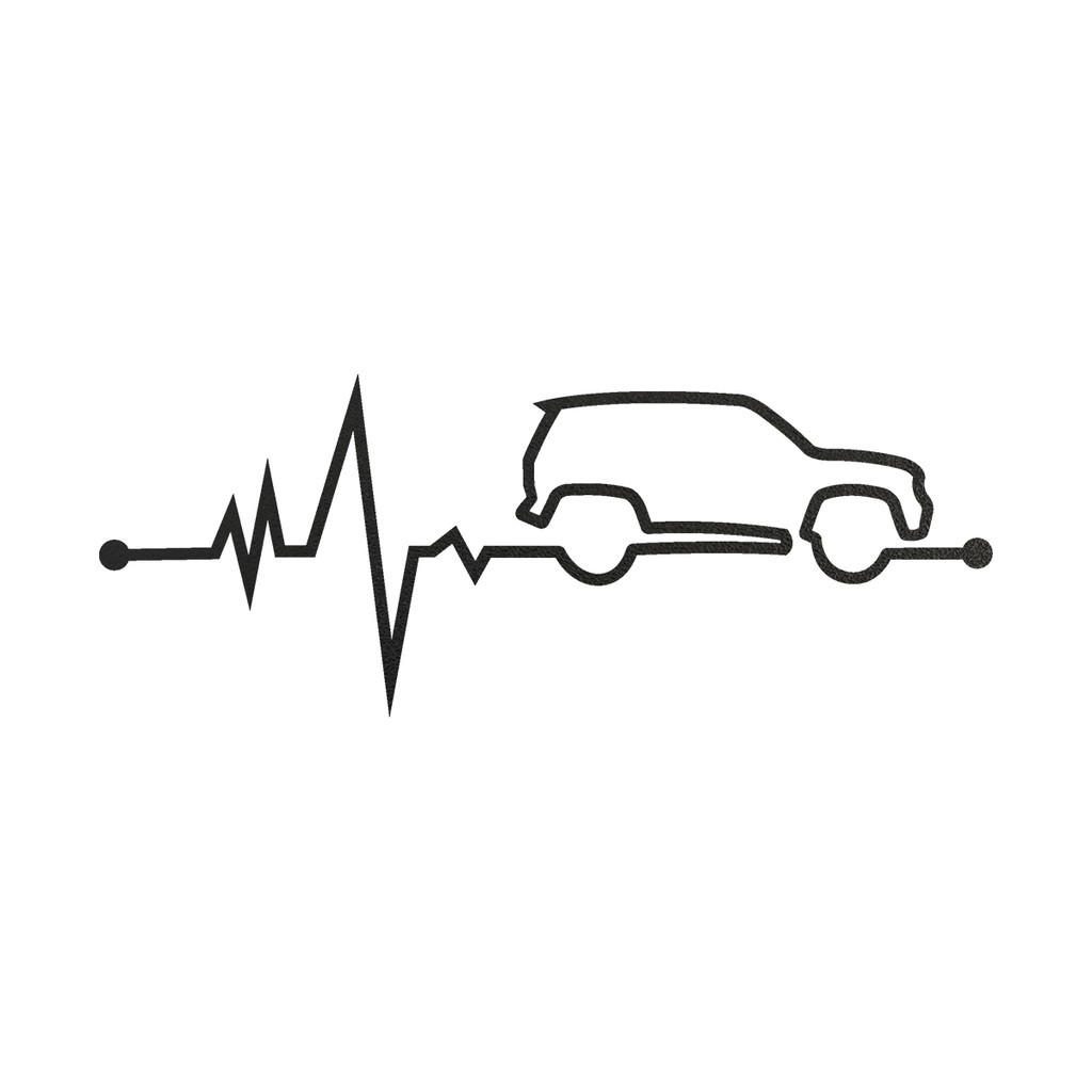 Adesivo Personalização Automotiva Carro Veículo Batimentos Cardíacos Coração Heart Beat Jeep Renegade